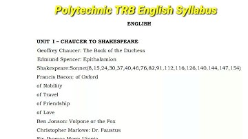 Polytechnic Trb English syllabus
