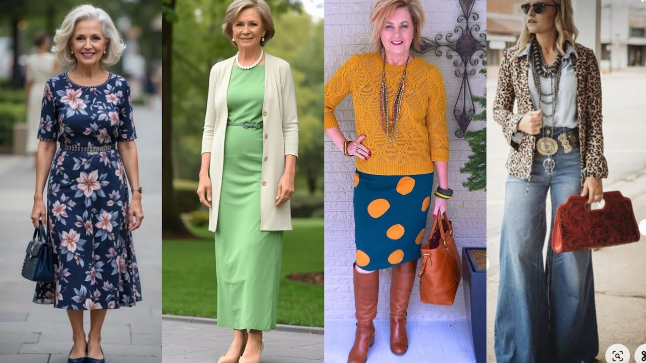 Естественный стиль для женщин старше 50 лет | Элегантная мода для женщин старше 50 лет