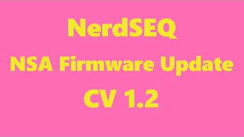 xor electronics Nerdseq NSA-Expanders Firmware update for CV16-Expander V1.2