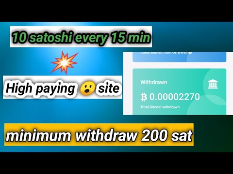 New High Bitcoin Faucet Site 2021 || 10 Satoshi Every 15 Min || Minimum 200 ||
