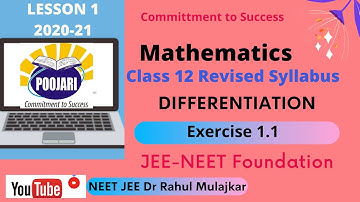 Lesson-1 Differentiation | class 12 science New Syllabus Maharashtra| Exercise 1.1 Math Part-I