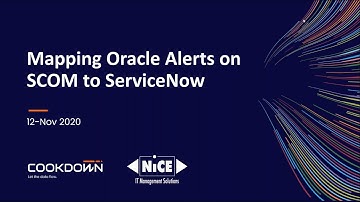 Mapping Oracle monitoring alerts on SCOM to ServiceNow