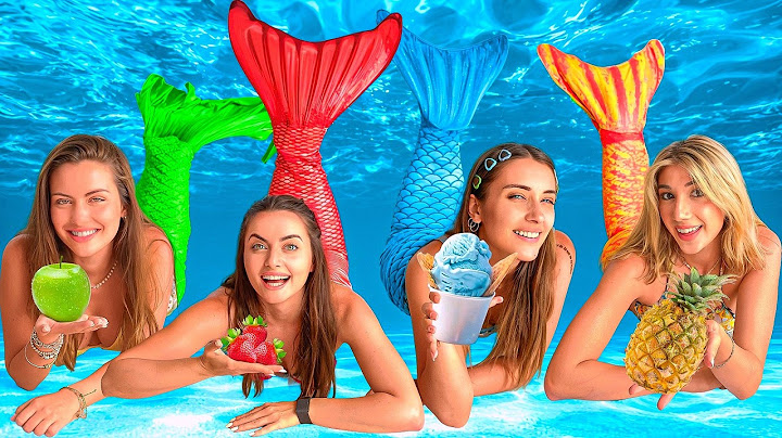 MANGIAMO SOLO CIBO DEL COLORE DELLA CODA DA SIRENE CHALLENGE CON TUTTI I NOSTRI AMICI !