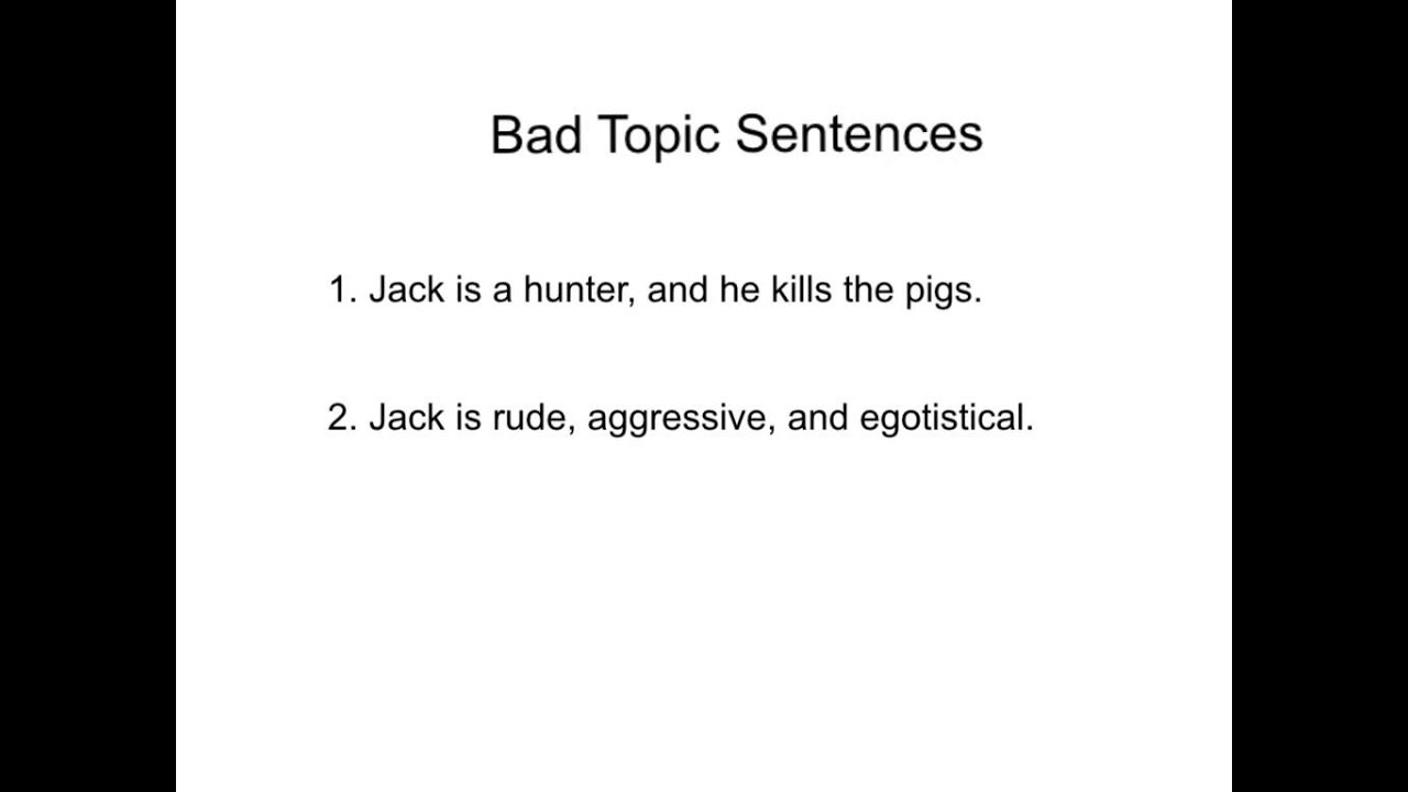 Topic Sentences And Commentary YouTube Topic Sentences And Commentary YouTube