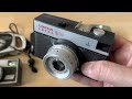 Retro vintage collection of classic film roll compact photo cameras