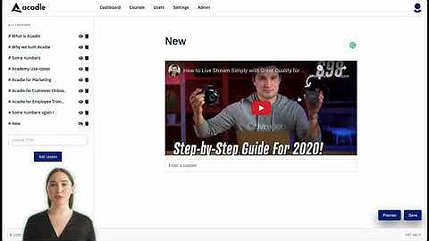 How to manage courses and lessons - Acadle