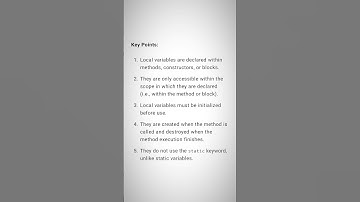 "Mastering Local Variables in Java: Key Points You Need to Know!"