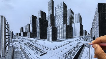 How to Draw a Town in Two-Point Perspective Step by Step