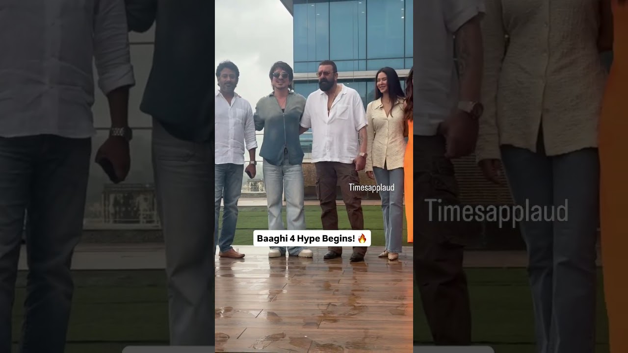 Tiger Shroff,Sanjay Dutt,Sonam Bajwa,Sajid & Director A Harsha Spotted For Promoting Film Baaghi 4
