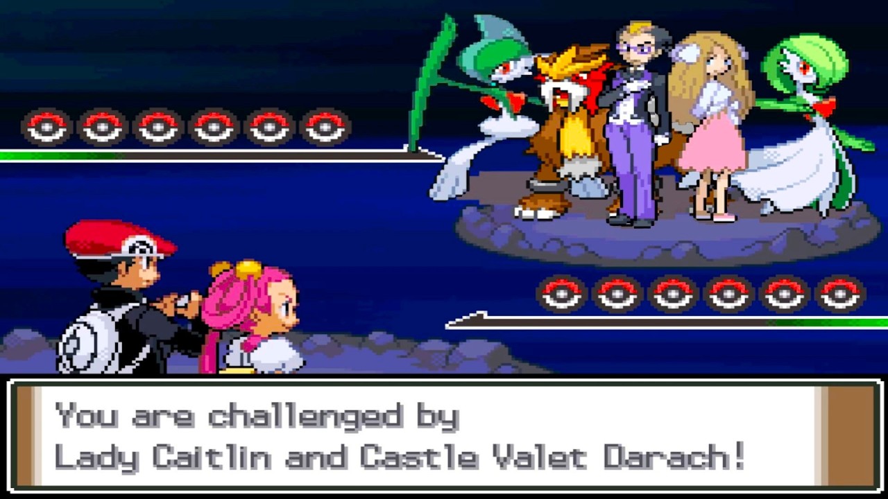 Pokemon Platinum Kaizo - vs Castle Valet Darach & Lady Caitlin