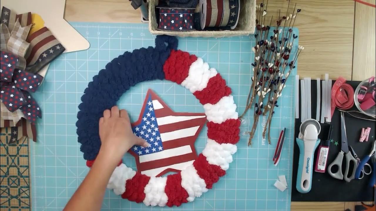 9. Patriotic Yarn Wreath - wide 1