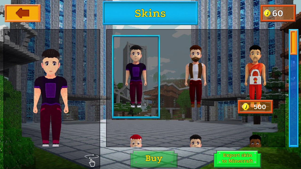 Realmcraft 3d Free With Skins Export To Minecraft Skins Changing Video 1 Youtube