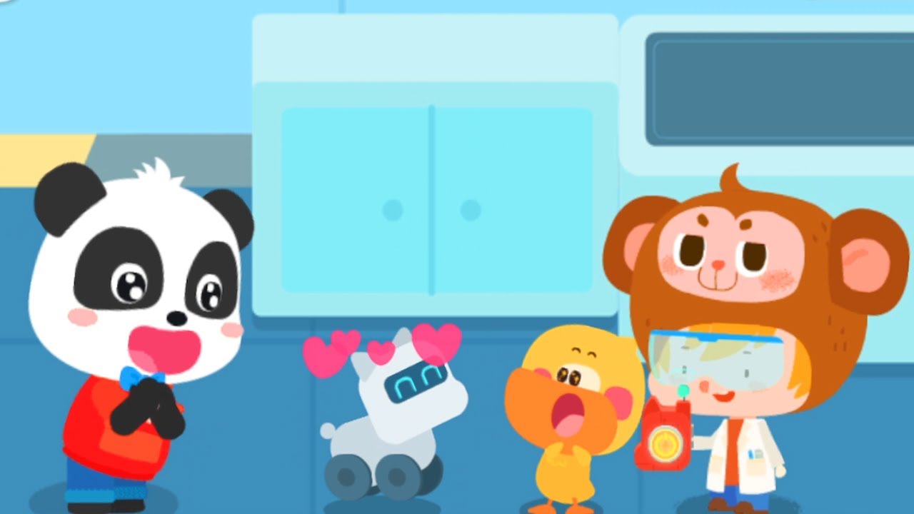 Little Panda's Learning Academy #24 - Join Kiki and Quacky to Train the Robot Dog - BabyBus Game