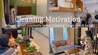 Cleaning Motivation || Beres beres Rumah minimalis || kegiatan Rutin IRT dan lanjut Unboxing Bunga