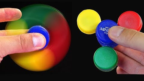 How To Make A Fidget Spinner Out Of Bottle Caps. WITHOUT BEARINGS.#spinner #highspeed #making #idea