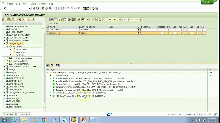 OData & SAP Netweaver Gateway - 016 Step 3 Generate Runtime Artifacts