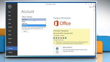 How to change Microsoft® Office 2013 theme