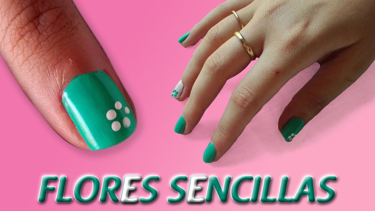 MANICURA, como hacer FLORES sencillas y fáciles. - YouTube