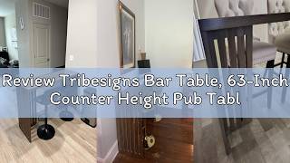 Review Tribesigns Bar Table, 63-Inch Counter Height Pub Table, Industrial Bar Height Table, Rectangu