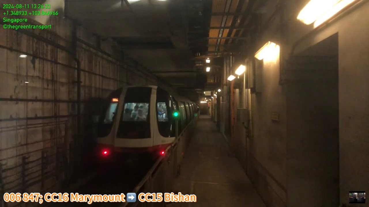 ⁴ᴷ⁶⁰ [SMRT] old announcement; Alstom Metropolis C830C [847] CC16 Marymount ➡️ CC15 Bishan