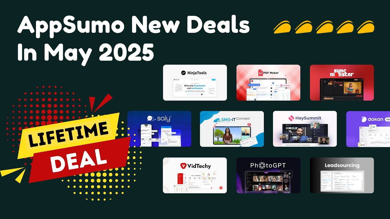 Top 10 AppSumo New Deals In May 2026 - HeySummit, PhotoGPT AI, VidTechy, NinjaTools & More!