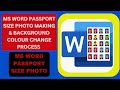MS WORD PASSPORT SIZE PHOTO MAKING &amp; BACKGROUND COLOUR CHANGE || MS WORD