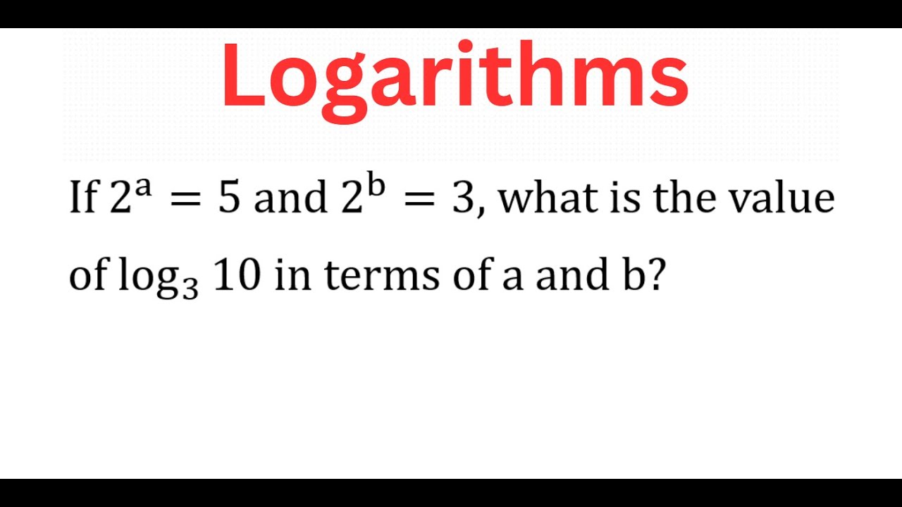 Finding VALUE Of Log 3 10 In Terms Of A B YouTube finding-value-of-log-3-10-in-terms-of-a-b-youtube