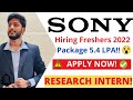 Sony research india hiring for 2022  any graduate  apply now