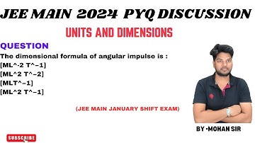 The dimensional formula of angular impulse is : @MohanPhysicsAcademy