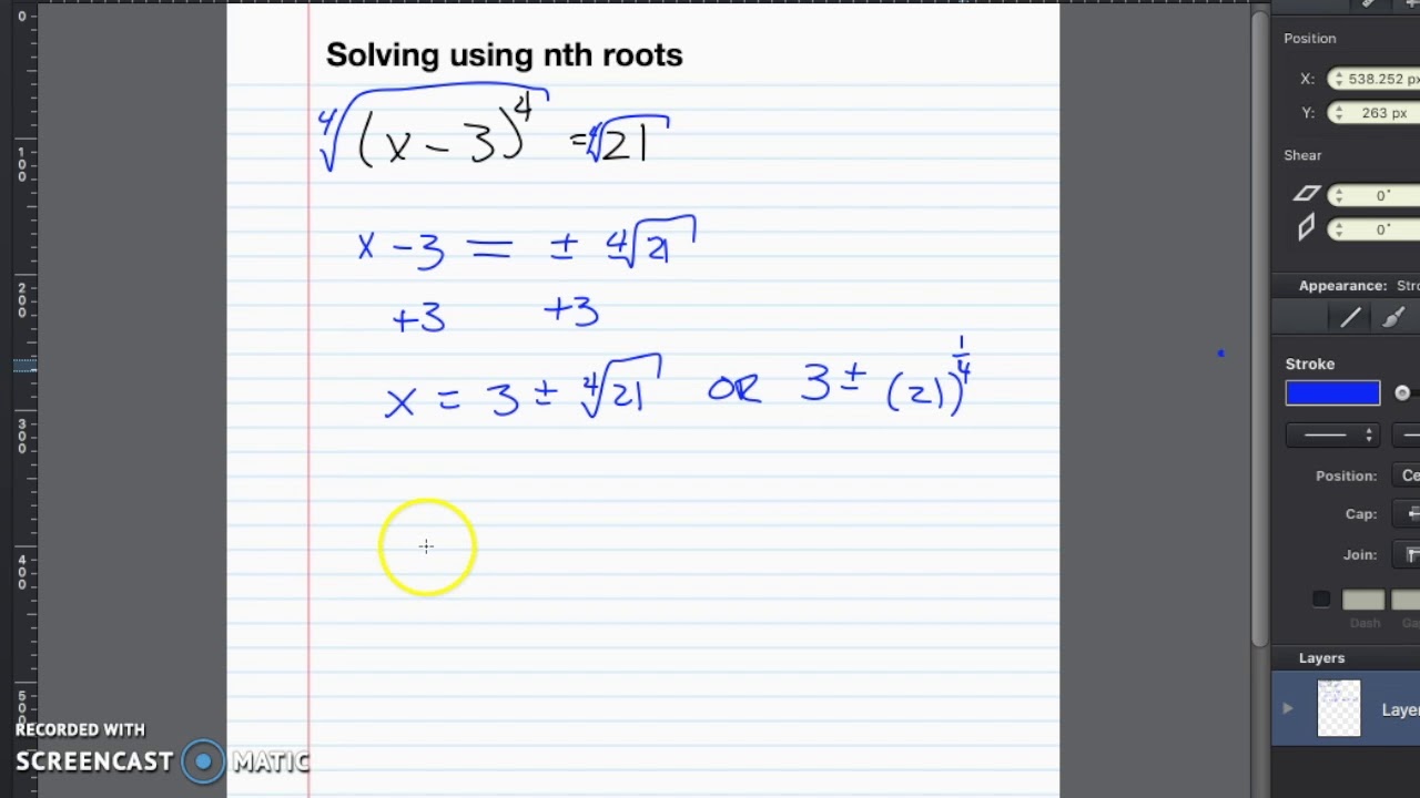Solving using nth roots - YouTube