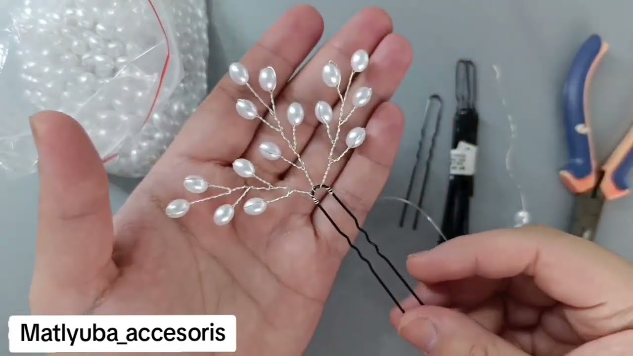 Matlyuba_accesoris Step by step Let's make a beautiful hairpin #Handmade #hairpin #doityourself