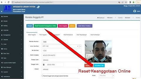 Reset Password Keanggotaan Online