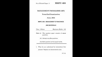 MMPC-009 June 2024 | IGNOU Previous Year Question Paper