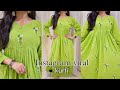 Recreating Instagram viral kurti 🥀 cutting and stitching ✨️ pleated kurti | Hand embroidery kurti