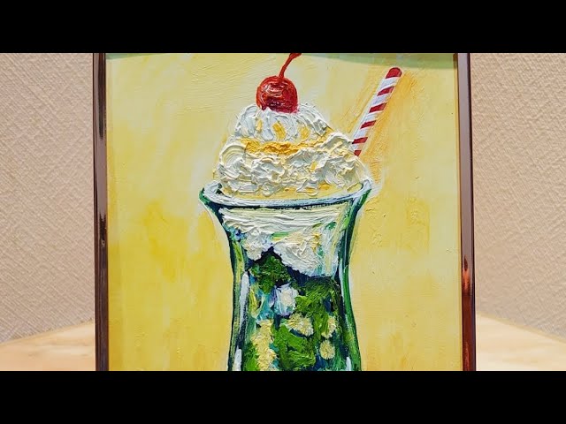 油絵 油彩 油彩画 絵 絵画【クリームソーダ】 油絵 油彩 油彩画 絵 絵画【クリームソーダ】 | HIROSHI1990
