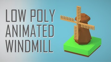 Low Poly Animated Isometric Windmill Timelapse | Blender