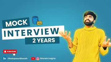 SQL Mock Interview | Real Questions Asked for Data Analyst & BI Roles (2–3 Years) | Bharath Insights