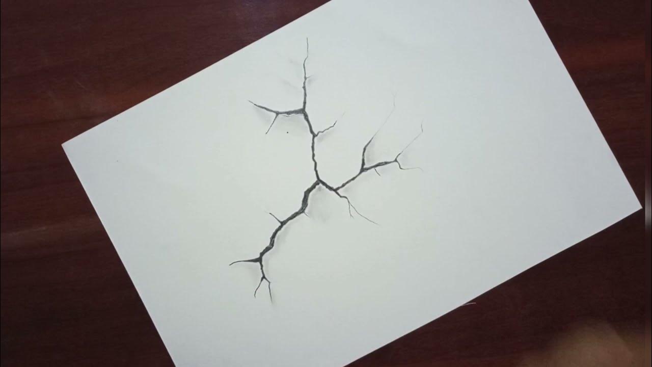 How to Draw the Crack Drawing Easy Pencil Shading Crack Drawing YouTube
