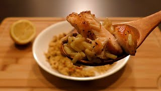 ASMR: Eating Salmon & Rice (No talking)