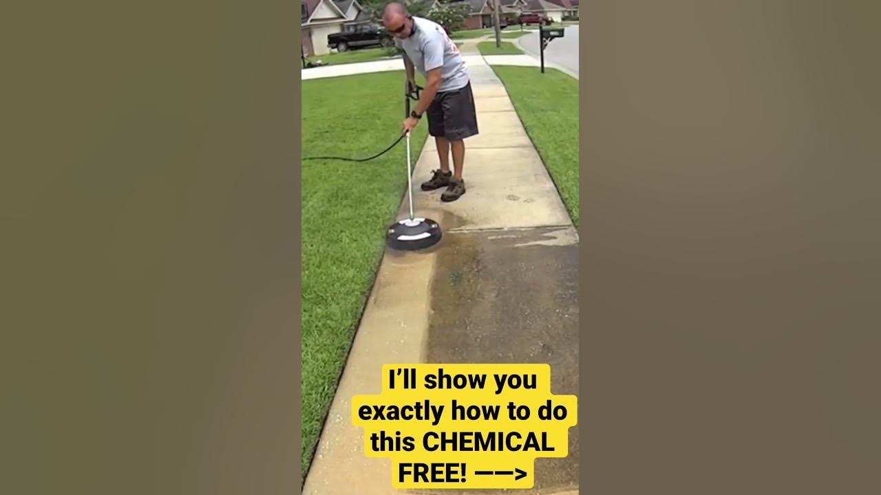 CHEMICAL FREE! How to pressure wash concrete sidewalks and driveways