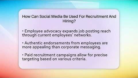 How Can Social Media Be Used For Recruitment And Hiring? - Everyday-Networking