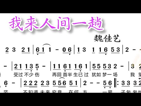 我来人间一趟 简谱版 魏佳艺