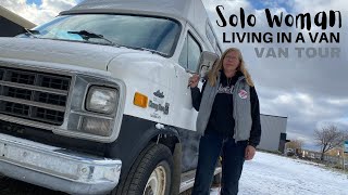 She Converted This 1970’s Van Into a Tiny Home | Living The simple Life “SOLO VAN TOUR”