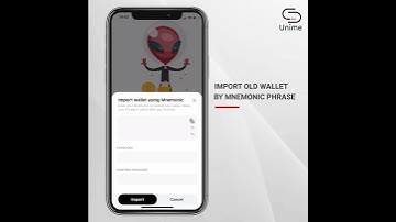 Import wallet by mnemonic phrase on Unime