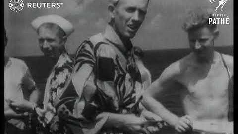 Former British prisoners of war are repatriated homeward by the RN (1945)