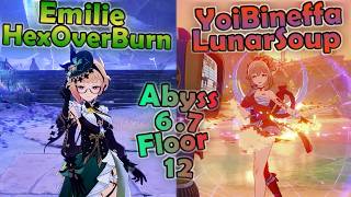 Emilie HexOverBurn & Yoimiya-Bineffa | Abyss 6.7/7.0 (Genshin)
