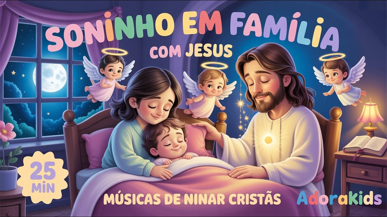 Soninho em Família com Jesus 😴 | 25 Min de Músicas de Ninar Cristãs | AdoraKids