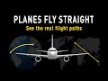 Real Flight Paths on the Flat Earth Map