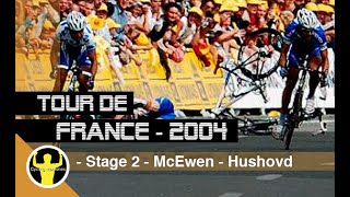 Tour de France 2004 - stage 2 - Breakaway, sprint and crash