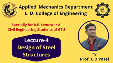Lecture-4 | Design of Steel Structures (DSS) | Plastic Analysis & Design by Prof. C D Patel